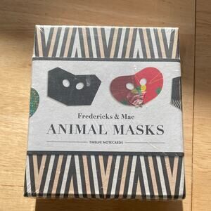 Animal Masks Notecards - Black and Red